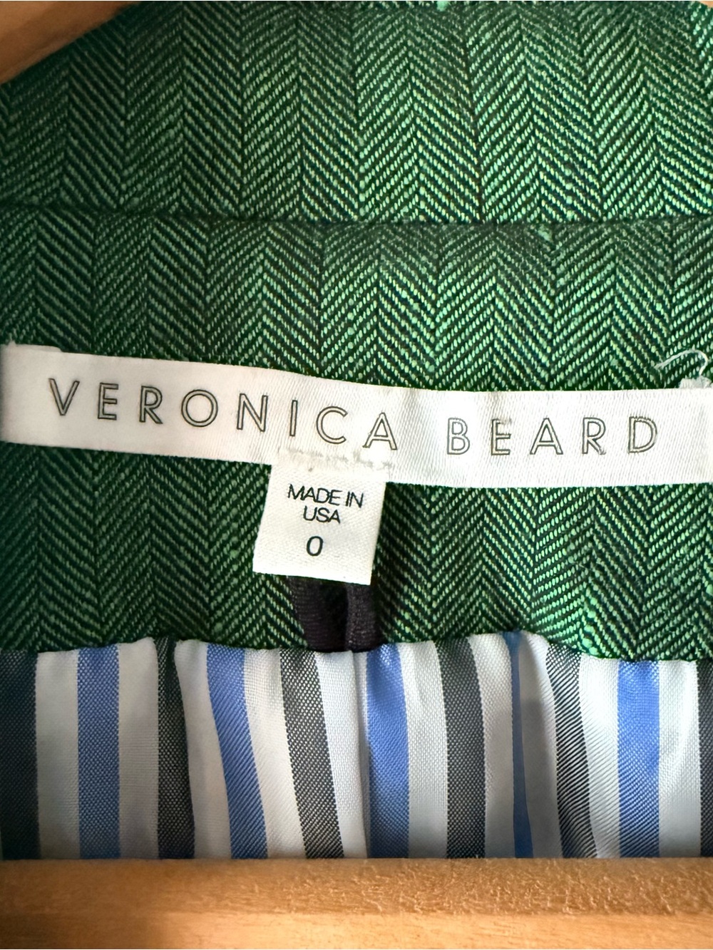 Veronica Beard Farley Linen Blend Dickey Jacket in Green - Picture 2 of 12